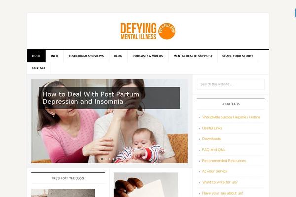 defyingmentalillness.com site used Covernews-pro