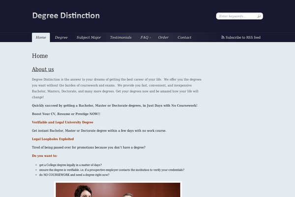 degreedistinction.com site used Coda