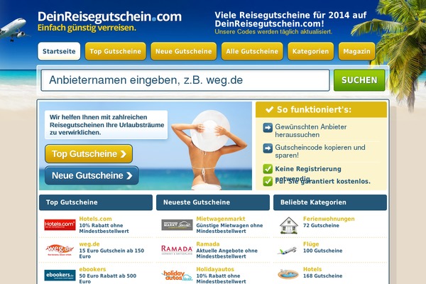 deinreisegutschein.com site used Whitelabel