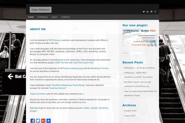 dejanmarkovic.com site used Topcat Lite