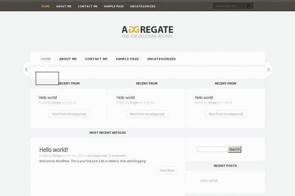 Aggregate theme site design template sample