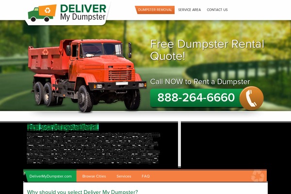 delivermydumpster.com site used Dumpster