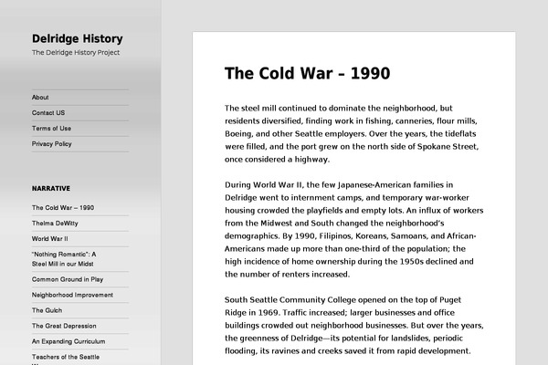 delridgehistory.org site used Camer