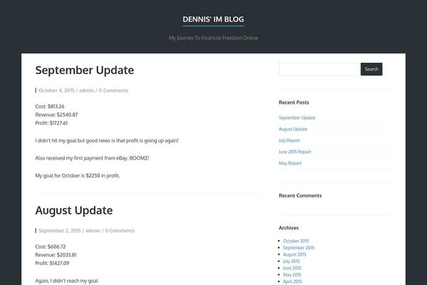 Finch theme site design template sample