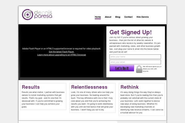 dennisparesa.com site used Dennis