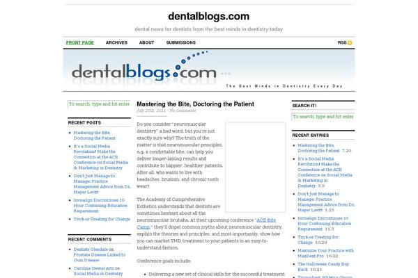 dentalblogs.com site used Cutline 3 Column Split