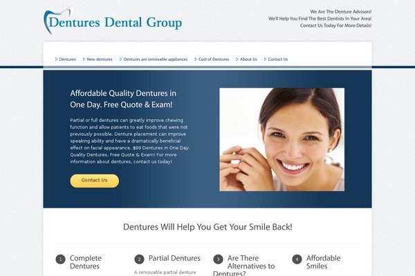 denturescomparison.com site used Toommoreltheme