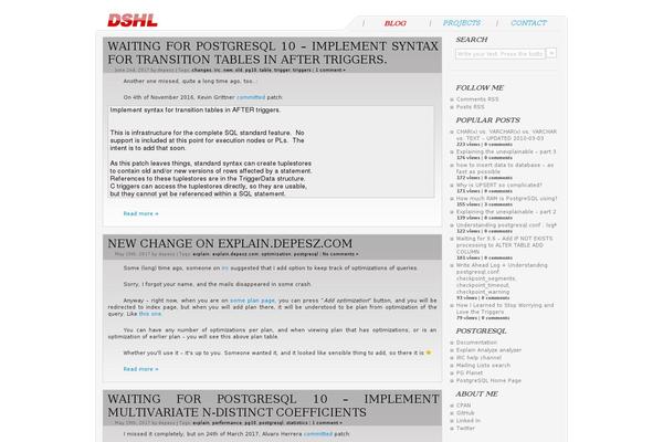 depesz.com site used Depesz-2018