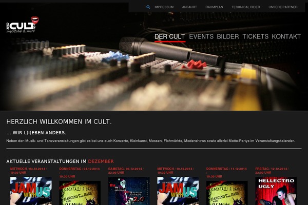 Cult theme site design template sample