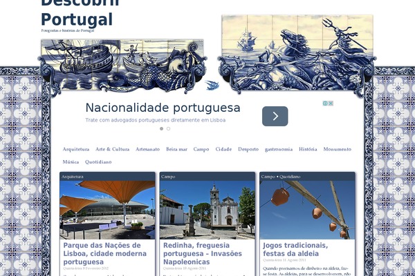 descobrir-portugal.com site used Azulejo