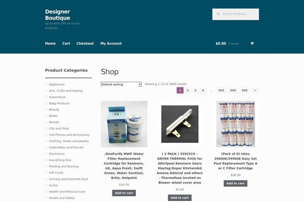 Storefront theme site design template sample