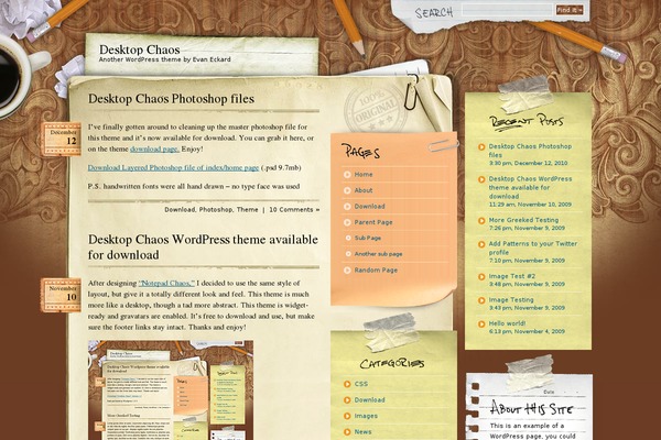 Desktop-chaos theme site design template sample