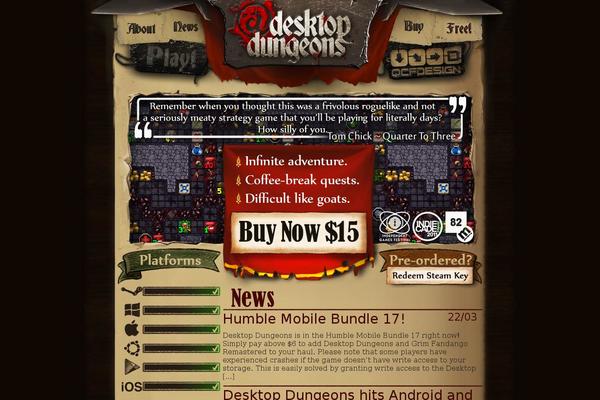 desktopdungeons.net site used Ddr23-elementor