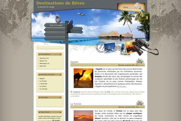 Exotic-vacation theme site design template sample