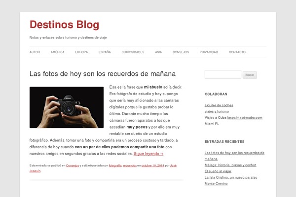 destinosblog.com site used Twenty Twelve