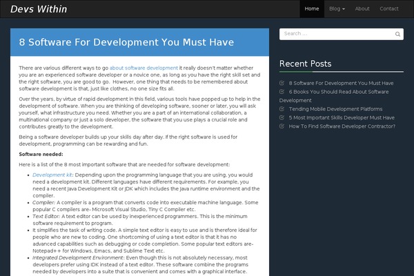 Radar theme site design template sample