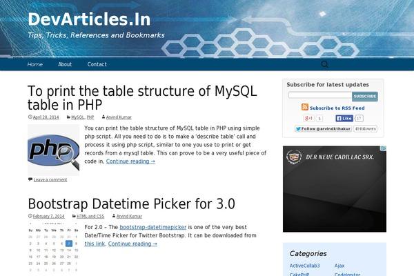 devarticles.in site used Blog Kit