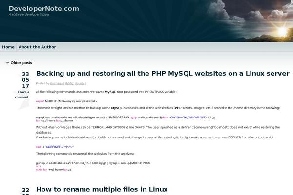 developernote.com site used Star