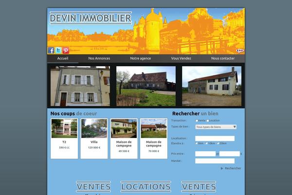 Devin theme site design template sample