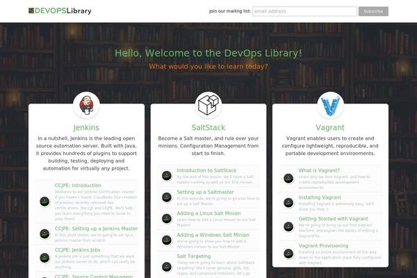devopslibrary.com site used Elearningwp