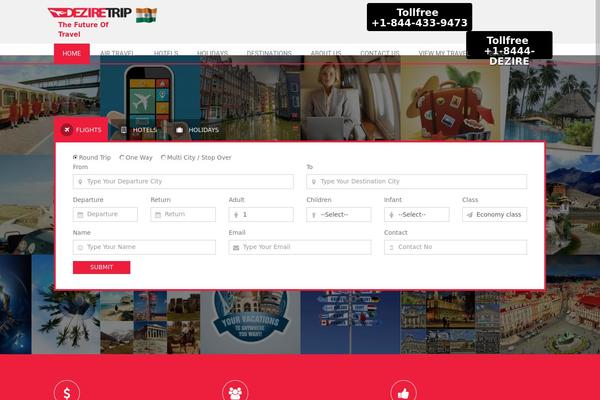 Traveler theme site design template sample