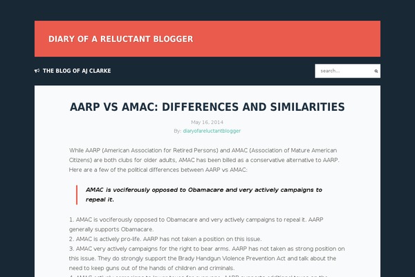 Thoughts theme site design template sample