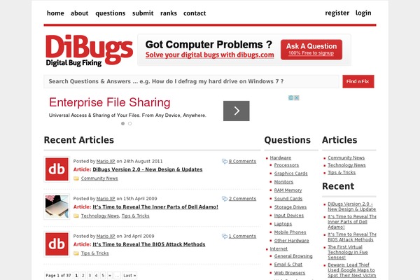 dibugs.com site used Fooding