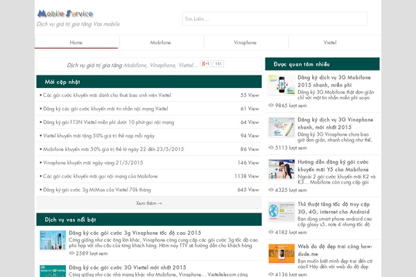dichvumobile.vn site used Dvmobile