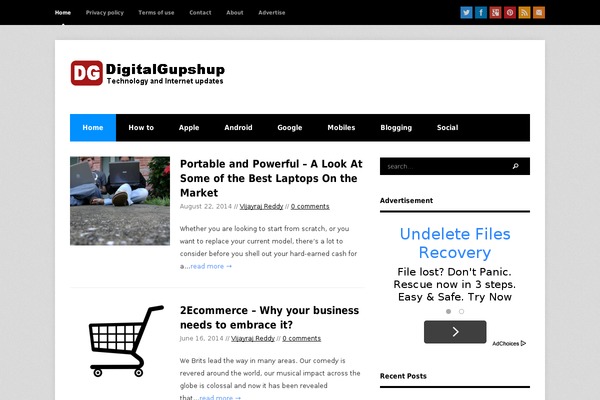 Bloggit theme site design template sample