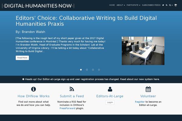 digitalhumanitiesnow.org site used Dhnow-theme-um-changes