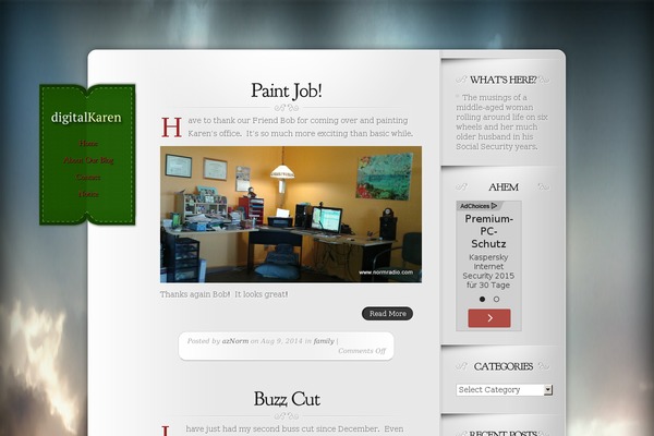 Memoir theme site design template sample