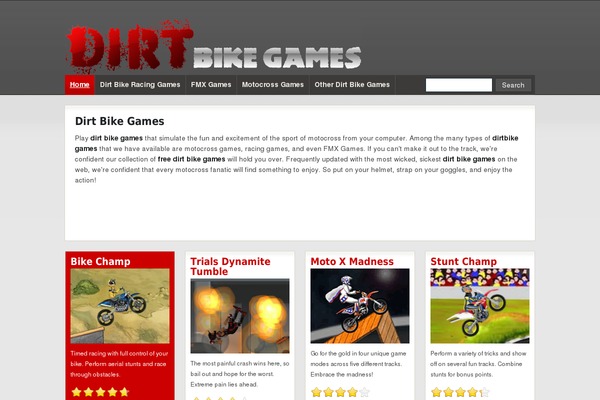 dirtbikegamesx.com site used Mortar