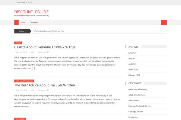 Editorial theme site design template sample