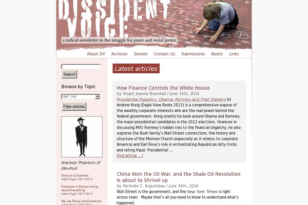 Dissident theme websites examples