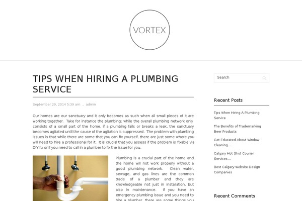 Vortex theme site design template sample