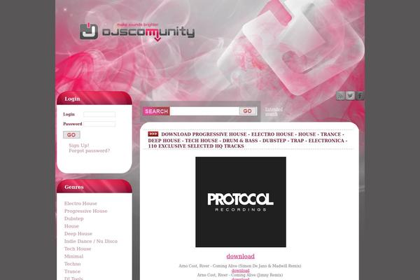 djscommunity.com site used Dj_theme