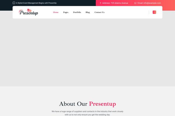 Site using Themetechmount-presentup-extras plugin
