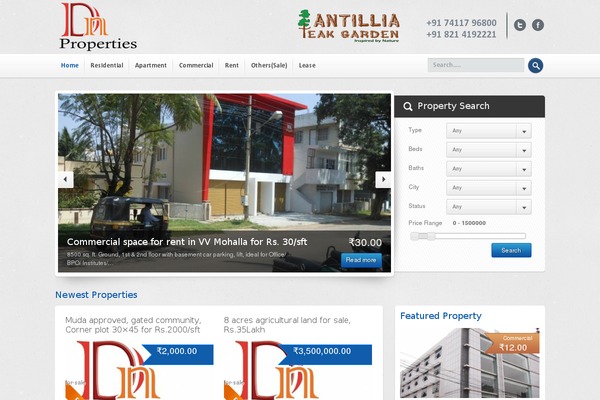 dnproperties.in site used Locality