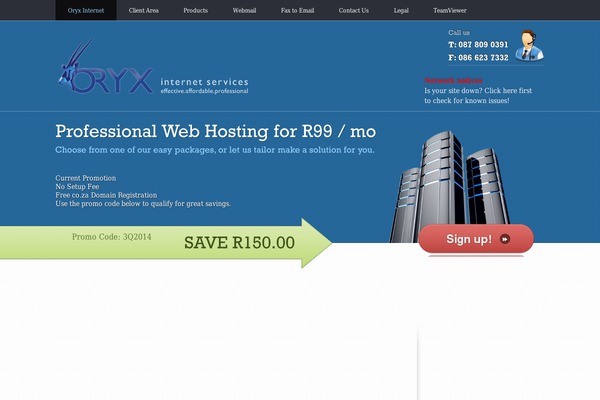 dnsza.co.za site used Webhosting