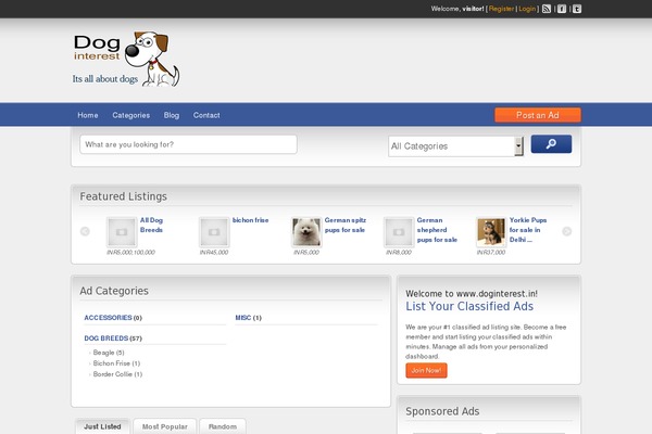 doginterest.in site used Classipress-3.3.2