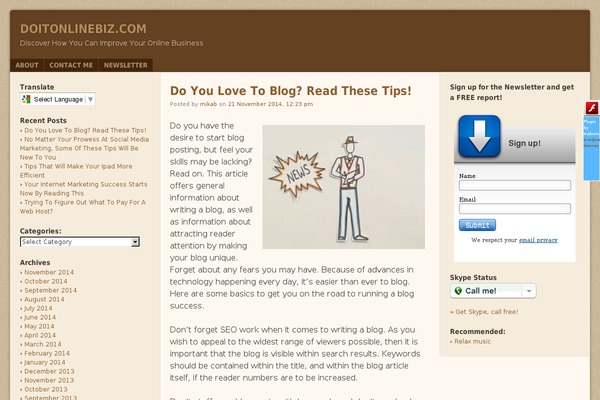 doitonlinebiz.com site used F2