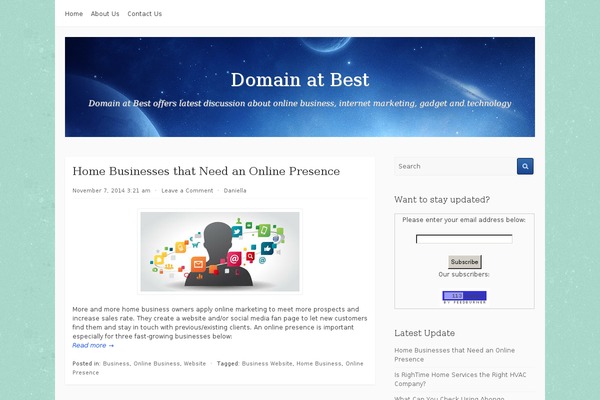 Galaxy theme site design template sample
