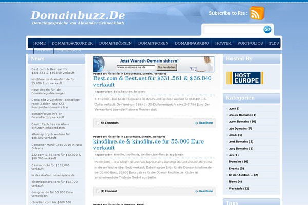 domainbuzz.de site used Blue3