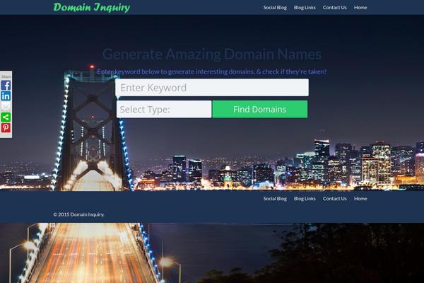 domaininquiry.com site used Domain-affiliate-engine-theme