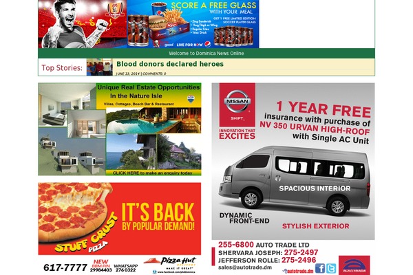 dominicanewsonline.com site used Dnobootstrap