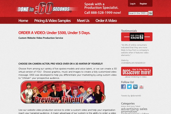 donein60.com site used Doneinsixty