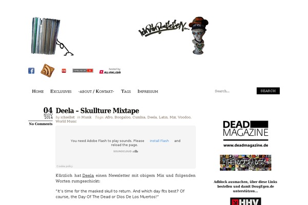 Site using WPaudio MP3 Player plugin