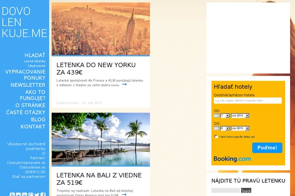 Site using Booking.com Official Search Box plugin