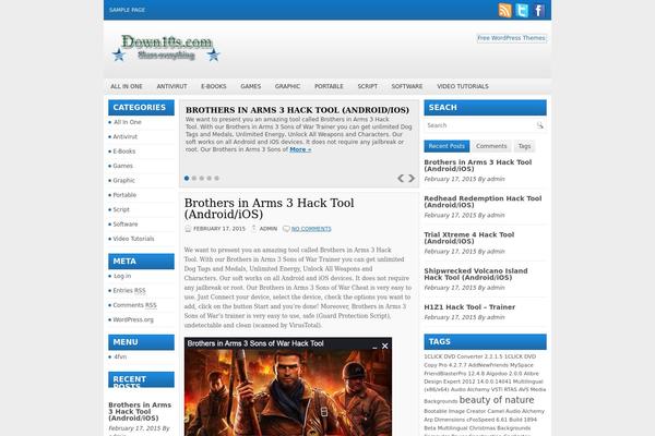 Sonic theme site design template sample