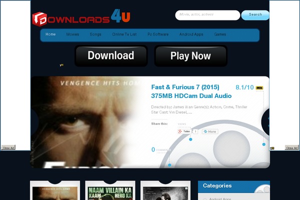 Sam Movie theme websites examples